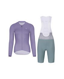 RIVANELLE Langarm Radtrikot und Hose - ELEVATE - Grün/Lila
